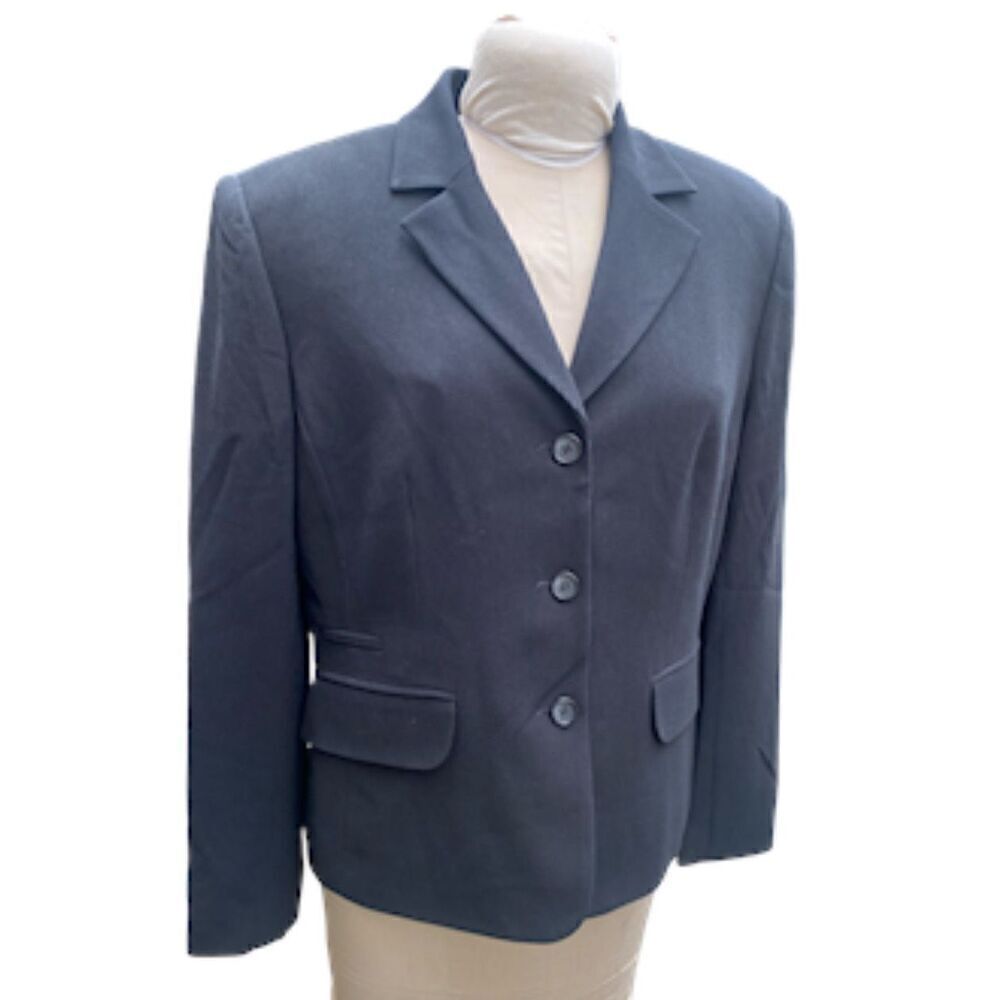 NYGARD Classic 3-Button Blazer Lined Sz 14 Black Professional Office
